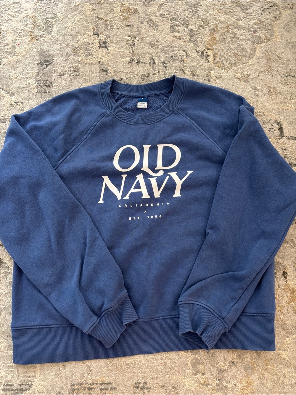 Old Navy Blue Crewneck Sweatshirt with White Logo